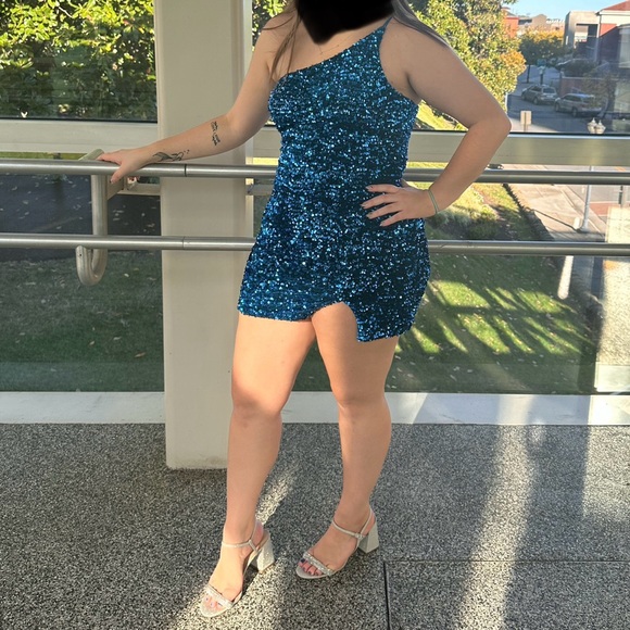 Blue Homecoming Dress - Picture 2 of 3